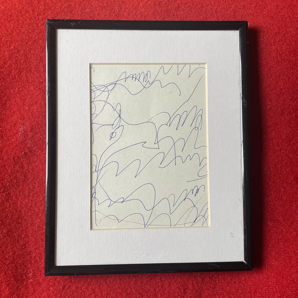 Oman Hosea Abstract 8.5x10.5 Gallery Ink Art Framed Grunge Pen Sketch Indie